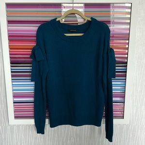 Ann Taylor Wool Sweater with Bow Detail on Sleeves, Size S
